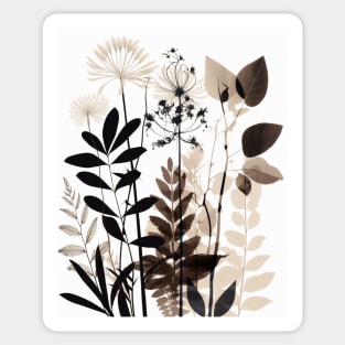 Nordic Minimalist Wild Flowers Botanical Art Sticker